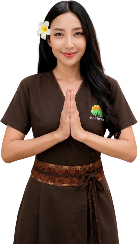 Jenny, Soul Treats therapist, in uniform
